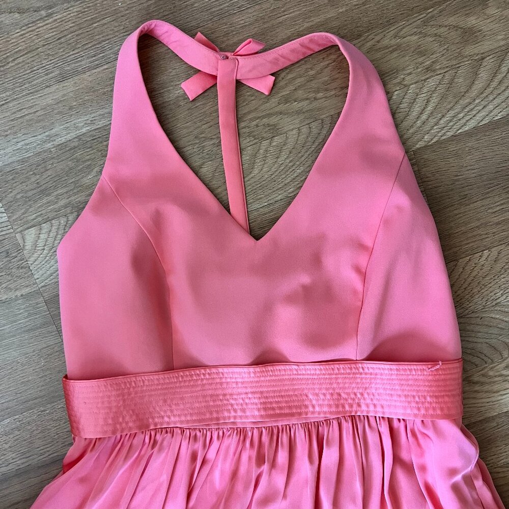Vera Wang Coral Halter Maxi Dress w/ Leg Slit